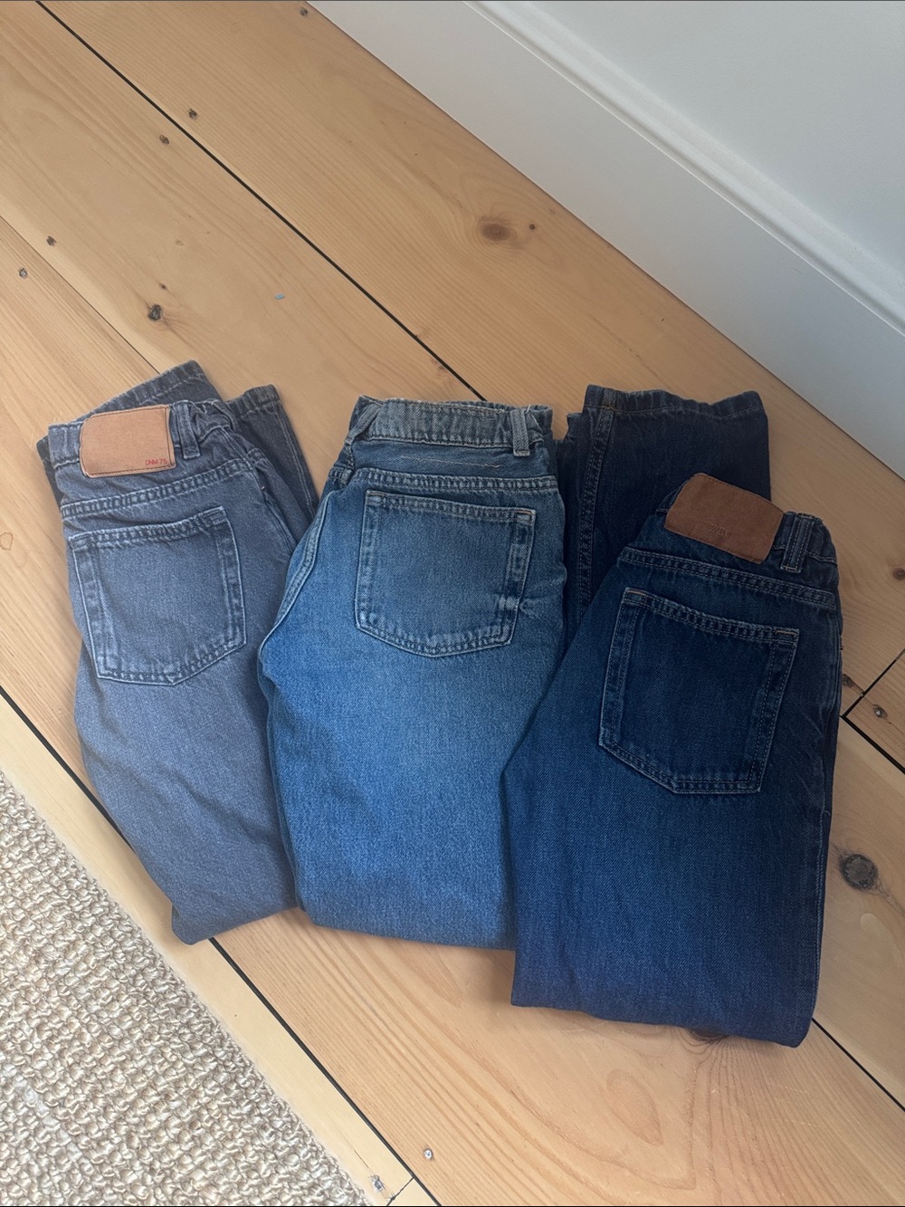 Zara Kids Jeans Trio in Grey, Medium Blue, Dark Blue sz 11-12 Boys